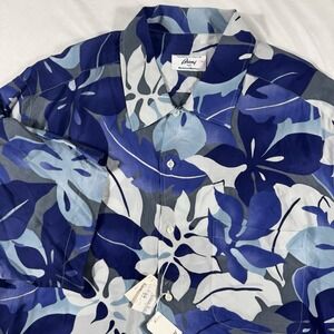 Brioni Mens‎ 2XL Floral Print Shirt Button Up Short Sleeve Rayon Italy Hawaiian